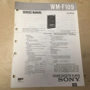 Manuale di servizio originale Sony per Walkman WM-F109 ~ Riparazione - Foto 1 di 1