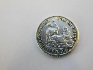 Peru 1897 1/2 Dinero Uncirculated Coin - Picture 1 of 5