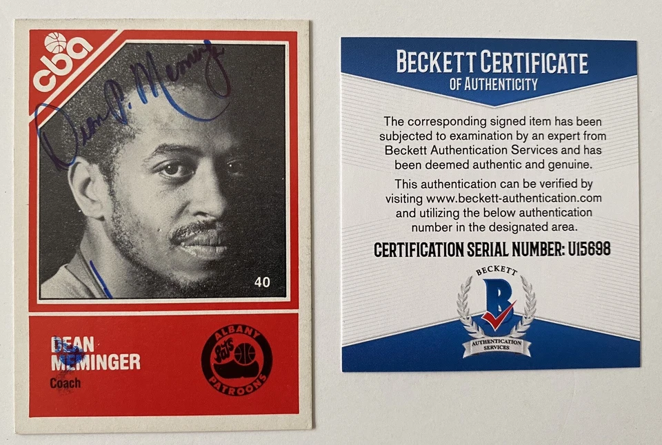 Dean Meminger Signed Autographed 1982-83 TCMA CBA Card #40 BAS Beckett Cert - Image 1 of 1