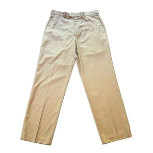 Axist Dress Pants Mens Hook & Clasp Closure Size 33x32 Beige Khaki Slacks EUC - Picture 1 of 14