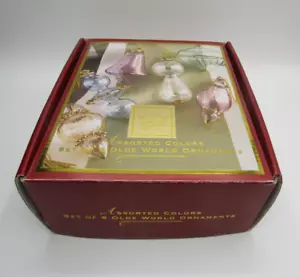 Lenox Set of 6 Olde World Crystal Christmas Ornaments Assorted Colors NIB - Picture 1 of 13