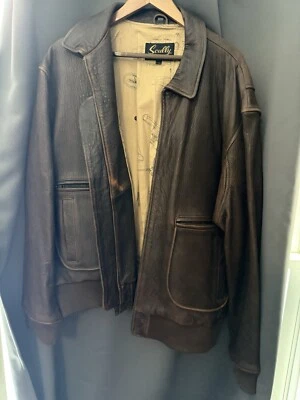 Scully Men's Brown Leather Jacket Size XL Foto 1 de 4