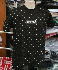 SS12 Supreme x Comme Des Garcons CDG Box Logo Polka Dot Tee black medium Vintage - Picture 1 of 12
