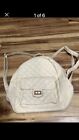 Quilted Ivory Backpack Purse Bag 
