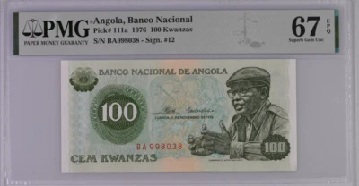 Angola 100 Kwanzas 1976 P 111 a Superb Gem UNC PMG 67 EPQ - Image 1 of 3