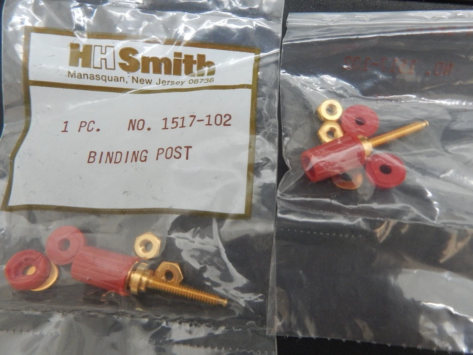 HH SMITH 1517-102 RED TERMINAL BINDING POST 15A 6/32" STUD - LOT OF 2 POSTS - Image 1 of 1