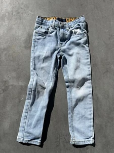 Levis 510 Skinny Jeans Youth Kids 6 Reg Blue Denim Adj Waist - Picture 1 of 3