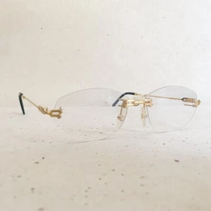 VIDI VINCI, Rimless, optical frame 22K PLATED GOLD, Silver, New, Made in Germany - Picture 1 of 2