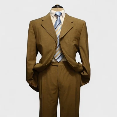 Canali 2 Pc Suit US 48R Brown Wool Mohair Blend Natural Comfort Dual Vent - Image 1 of 4