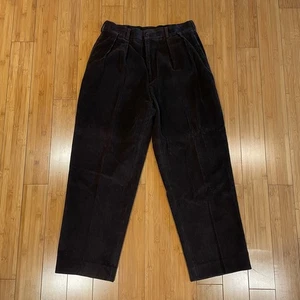 J.CREW Men's Brown Oarsman Corduroy Pleated Pants Size 30x29 - Picture 1 of 7