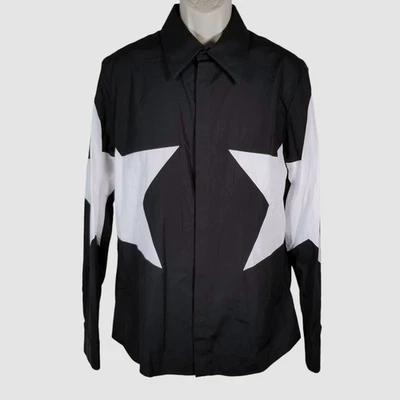 Camisa Pierre Balmain Paris Para Hombre Negra Estrella Algodón Manga Larga Abotonada Talla 40 Foto 1 de 4