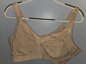 NWT 50B Catherine's Wirefree & Tagless Bra, Beige, Women's Plus Size - Picture 1 of 4