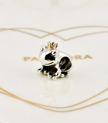 New Genuine Pandora Two-Tone Silver&14K Gold Frog Charming Prince Charm 791118 - Image 1 of 4