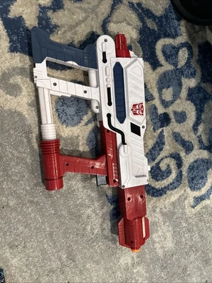 Vintage Optimus Prime Transformers Nerf Dart Blaster Gun Retro Hasbro 2003 - Image 1 of 4