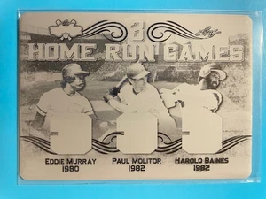Murray / Molitor / Baines – 2021 Leaf Lumber “3HR Games” 3HRG-11 Black plate 1/1 - Picture 1 of 2
