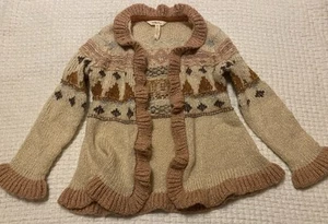 Girls Matilda Jane Sweater Size 8 Just Imagine Stephanie Cardigan Neutral Fall - Picture 1 of 5