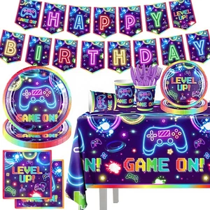 142pcs Video Game Birthday Decorations Gamer Party Tableware Video Game On Th... - Picture 1 of 6