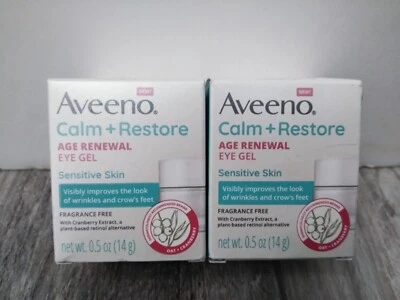 Gel de ojos Aveeno Calm & Restore Age Renewal piel sensible sin F 0,5 oz (2 paquetes) Foto 1 de 4