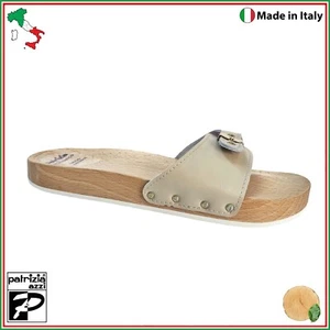 Zoccoli Uomo in Legno di Faggio Patrizia Azzi 833 Beige - Imagen 1 de 12