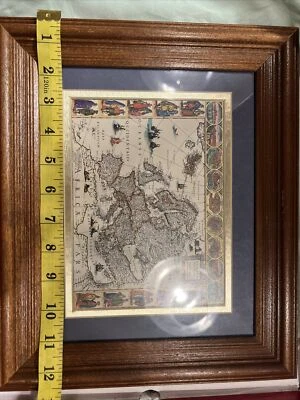 Guilielmo Mapa Azul EVROPA recens delcripta Marco 13X11 Foto 1 de 4