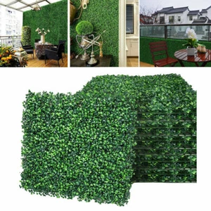 5 PCS Plant Artificial Mat Greenery Wall Hedge Grass Fence Foliage Panel Decor - Picture 1 of 14