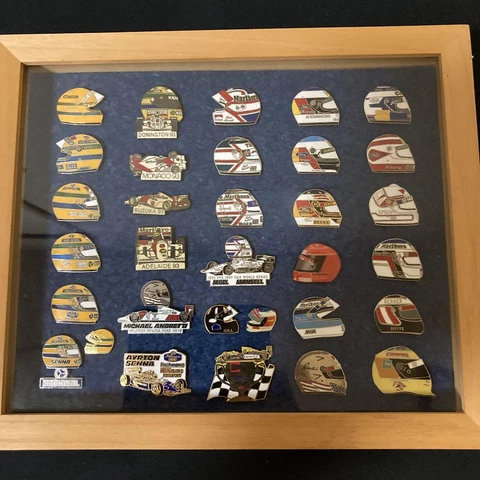Rare F1 Driver Helmet Set Williams Ayrton Senna Mansell Schumacher Used Cover