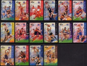 Australia Centenario de la AFL 1996 Juego de 16 autoadhesivos buenos a fin usados - Imagen 1 de 1