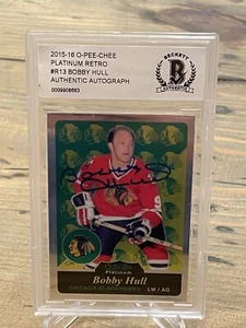 Bobby Hull 2015-16 O-Pee-Chee Platinum Retro Auto BAS Beckett Authentic ON-CARD - Picture 1 of 2