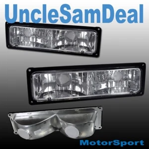 FOR CHEVY C/K TAHOE SUBURBAN CLEAR CORNER W/ BLACK FRAME LIGHTS DIRECT FIT PAIR - Picture 1 of 1