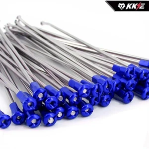 KKE 21" Front Spoke Kit Blue Nipple Fit YAMAHA YZ125 YZ250F YZ450F WR250F WR450F - Picture 1 of 12
