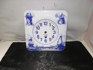 Porcelana alemana sobre acero 8 días cuadrada esfera de reloj solamente - Imagen 1 de 8