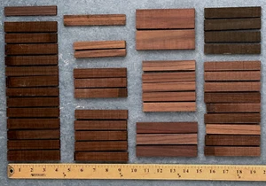 Lot 43 Pieces East Indian Rosewood + Gabon Ebony Wood, mostly 4" x 3/8" x 5/8" - Picture 1 of 8