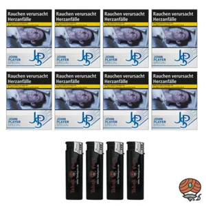 8x JPS / John Player Special Blue/Blau Stream Zigaretten à 27 Stück + Feuerzeuge
