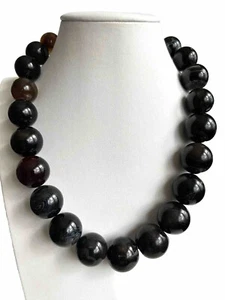 Vintage,Chunky Earth Mined Natural Mix Color Akate Marbled Shape Beads Necklace - Picture 1 of 6