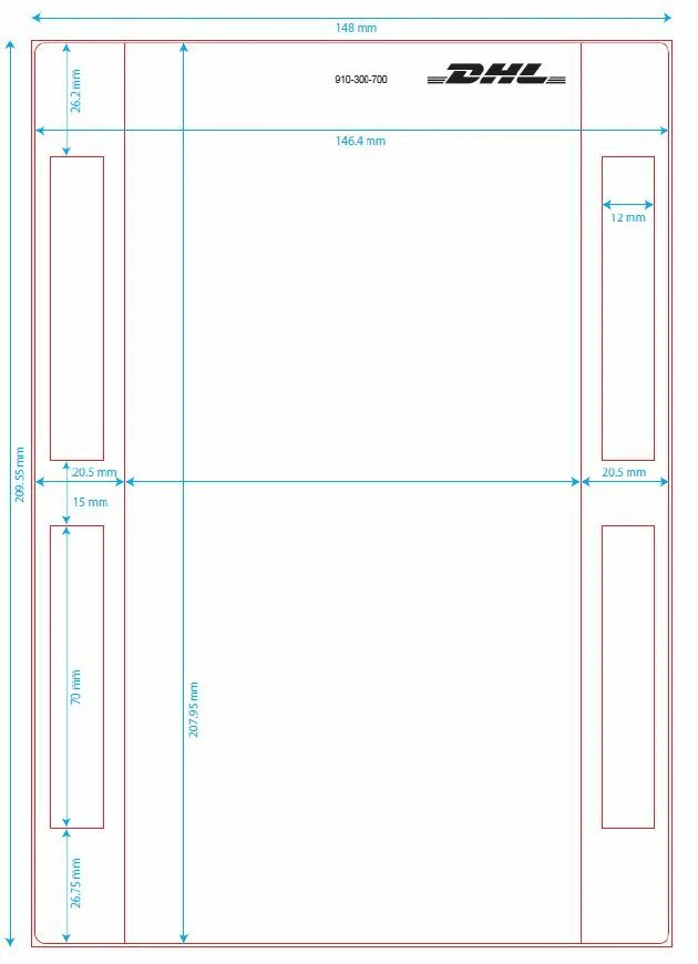 DHL Versandetiketten A5 Hermes Paketschein Aufkleber 910-300-700 - Bild 1 von 1