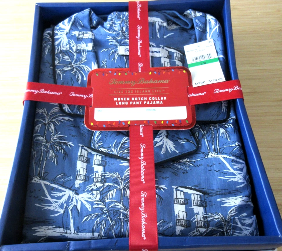 Tommy Bahama Para hombres Tejido Cuello Muesca Pantalón Largo PJ Set Tropical Island Life Nuevo en Caja Foto 1 de 4