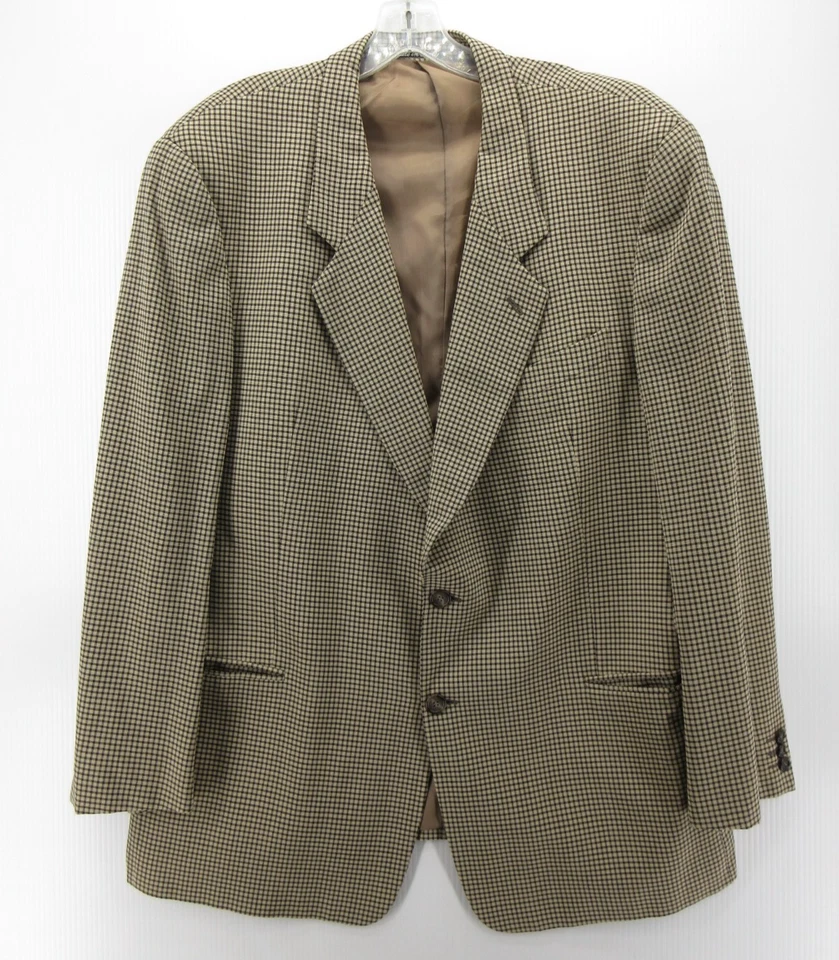 Abrigo Deportivo DE COLECCIÓN Giorgio Armani Hombres 46 Marrón Mani Blazer Lana Cuadros Italia * Foto 1 de 4