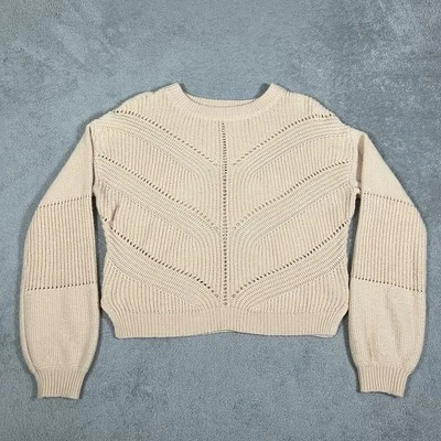 Suéter de Capa Marina para Mujer Pequeño Olivia Manga Globo Cuello Redondo Pullover Melocotón Foto 1 de 4