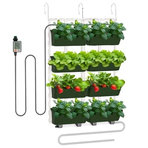 New Self-watering Wall Planter with Pump & Timer 8-pack Vertical Living – 8pc - Afbeelding 1 van 4