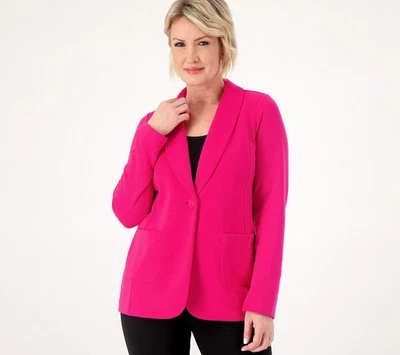 Blazer de punto Susan Graver Weekend Petite Marina Foto 1 de 4