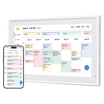21.5" Digital Calendar Chore Chart – 1080P Full HD Interactive Touchscreen, S... - Image 1 of 4
