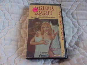 SCHOOL SPIRIT VHS MEDIA VIDEO 80'S GHOST COMEDY LARRY LINVILLE TOM NOLAN NUDITY - Picture 1 of 10