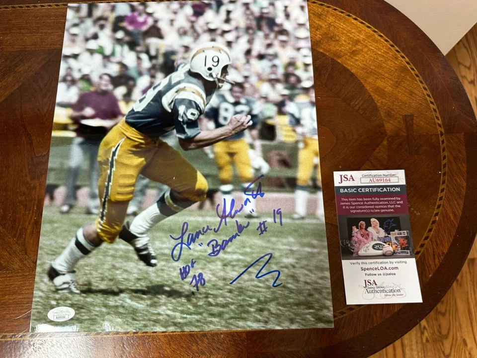 Lance Alworth Signed 11x14 Glossy Photo- San Diego Chargers- Bambi HOF JSA - Image 1 of 1