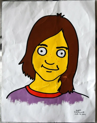 2002 Matt Groening Hand Signed Animation Cover