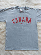 Vintage Nike Men's Grey CANADA Crew-Neck T-Shirt Siz S Made in Canada