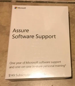 Microsoft Assure Software Support 1 Year One-on-One In Store Training NEW Retail - Picture 1 of 2