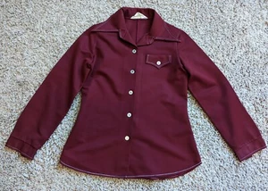 Vintage 70s JC Penny Fashions Leisure Suit Bell Bottom Hippy Retro Maroon Sz 12? - Picture 1 of 9