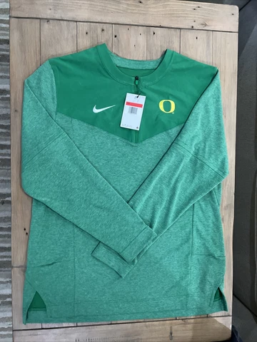 Nike Oregon Ducks Sideline 1/2 Zip Long Sleeve Player Top Men's L Green DJ5131 Cover