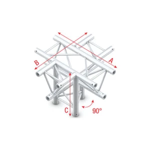 Milos Deco-22 Triangle truss Kreuz 5-Wege Scheitel abwärts 3-Punkt Traverse Ecke - Bild 1 von 1