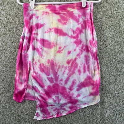 YFB Young Fabulous Broke Skirt Women Extra Small Pink Yellow Tie Dye Beachy NWOT - Image 1 of 4